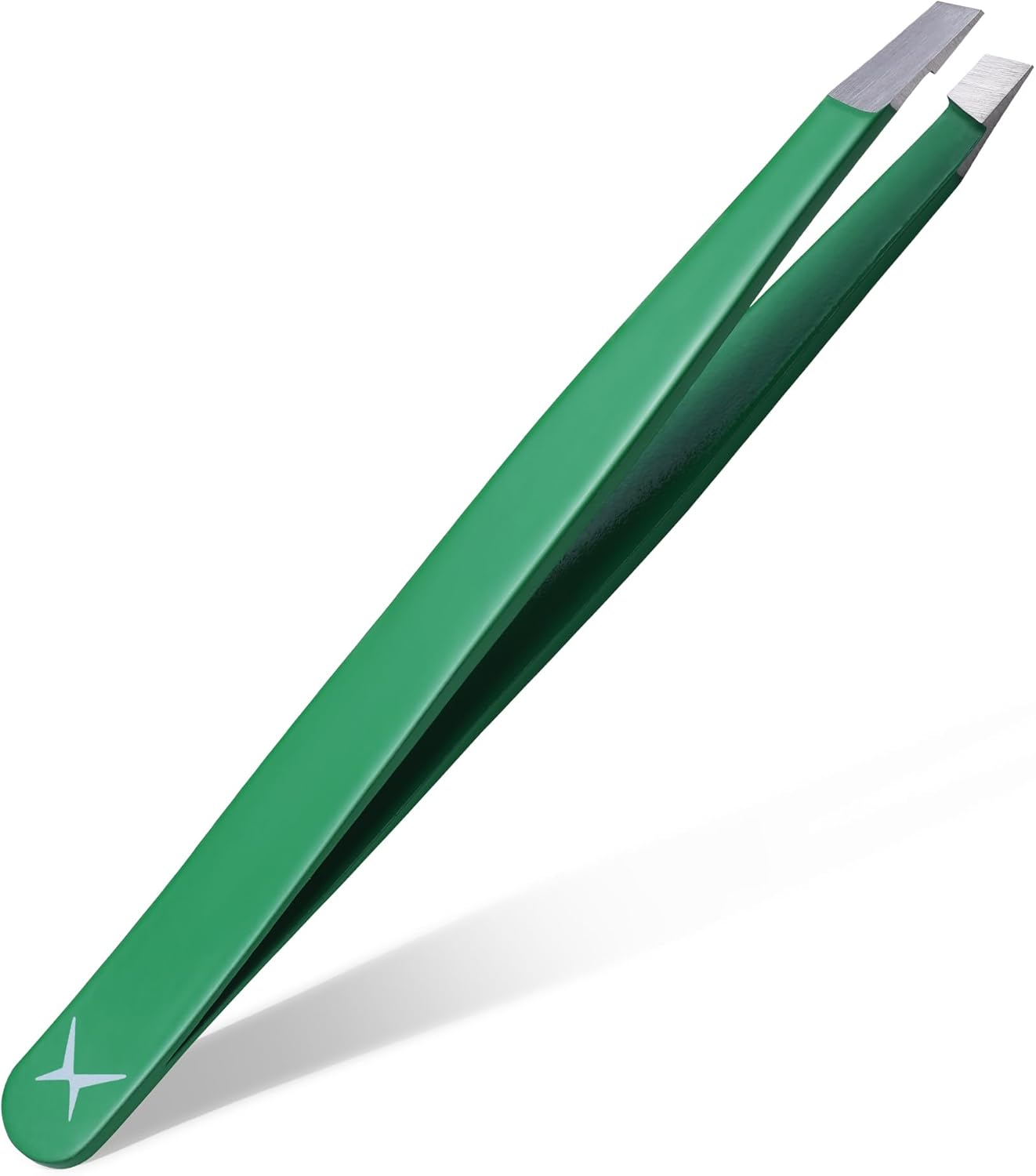 Professional Slant Tip Eyebrow Tweezers for Women & Men – Precision Hair Removal Tool – Stainless Steel Tweezers for Eyebrow Shaping, Facial Hair, Ingrown Hair & Splinter Removal (Jade Green)