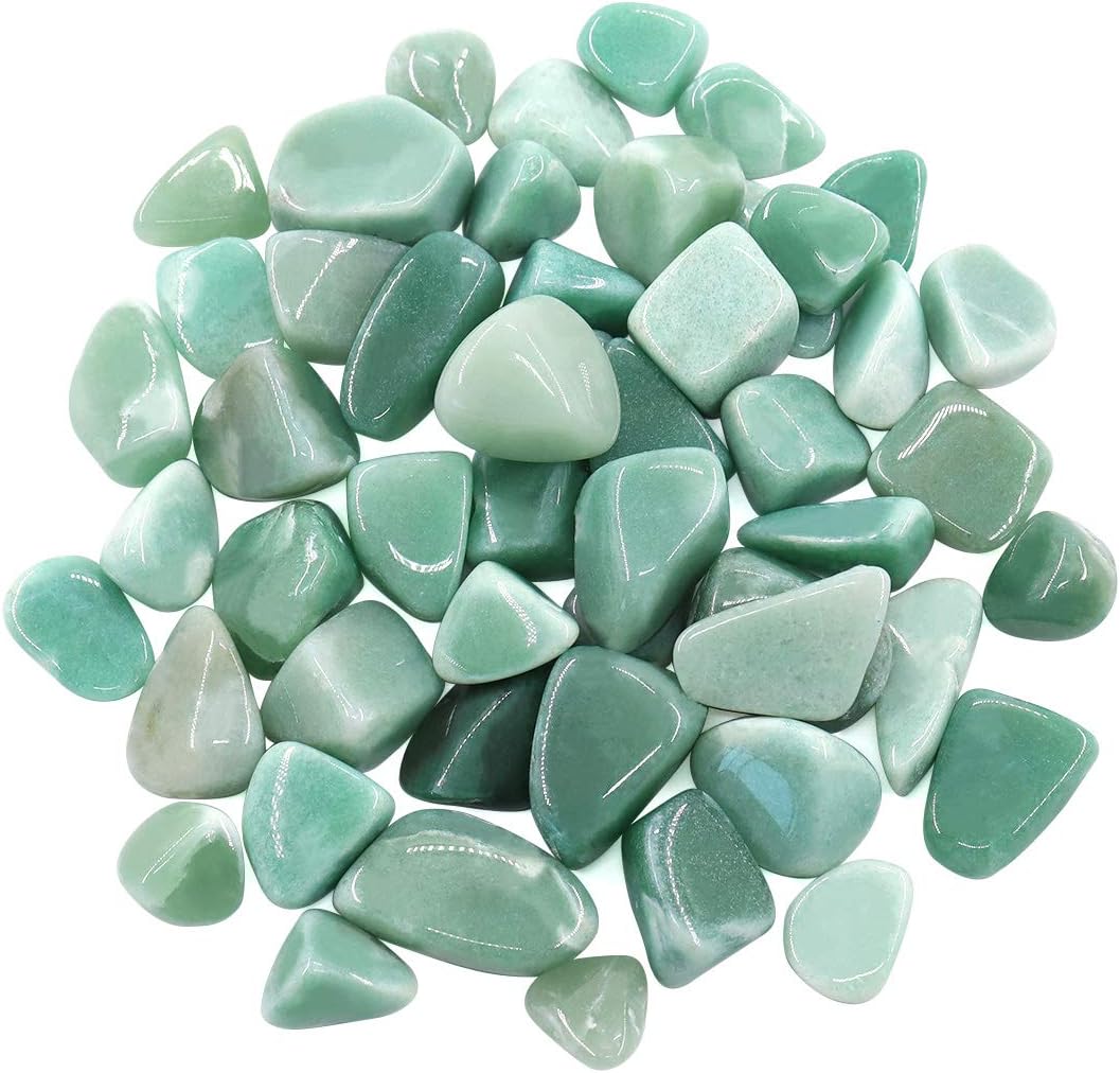 Hilitchi 1lb Bulk Large Natural Tumbled Polished Brazilian Stones Gemstone Healing Crystals Quartz for Wicca, Reiki, and Energy Crystal Healing (Green Aventurine About 1lb/450g/16oz/bag)