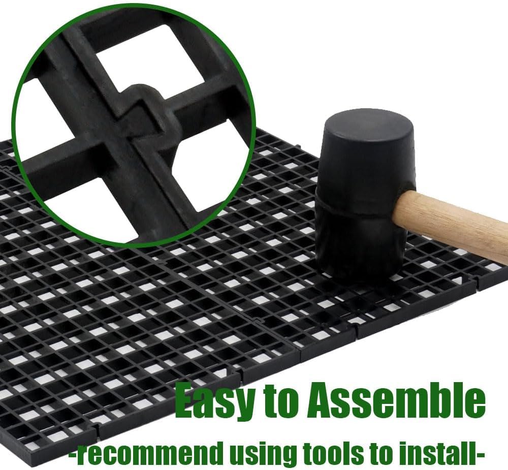 LINLAN 12 Pieces 11.8x11.8in (30X30cm) Aquarium Grid Plastic, Fish Tank Divider, Egg Crate for DIY Filtration and Bottom Protection in Aquascaping (Black-No Accessories)