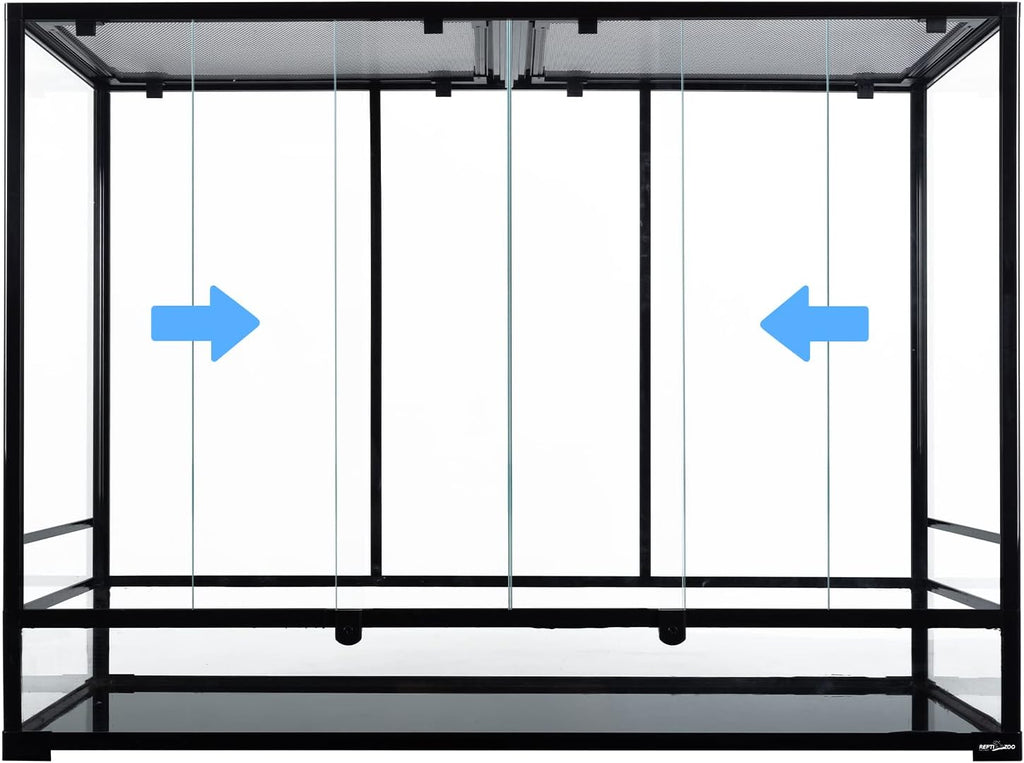 REPTI ZOO Large Glass Reptile Tank 48"x18"x36", 130 Gallon Vertical Reptile Terrarium with Front Opening Door & Ventilated Mesh, Paludarium Tank for Chameleon lizard Frogs Arboreal Reptiles Amphibians