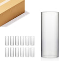 WGVI Hurricane Candle Holder Sleeve, Wide 4.7", Height 12", Clear Glass Cylinder Candleholder, Chimney Tube, Open Ended Candle Shade, 12 Pieces Bulk
