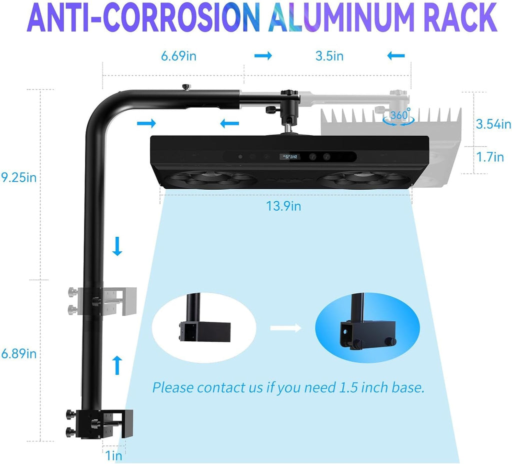 Aquarium Light- 140W Reef Light Wide Coverage Sunrise Sunset Moonlight Saltwater Lights for Coral with Master Slave Group Control & Timer & Screen