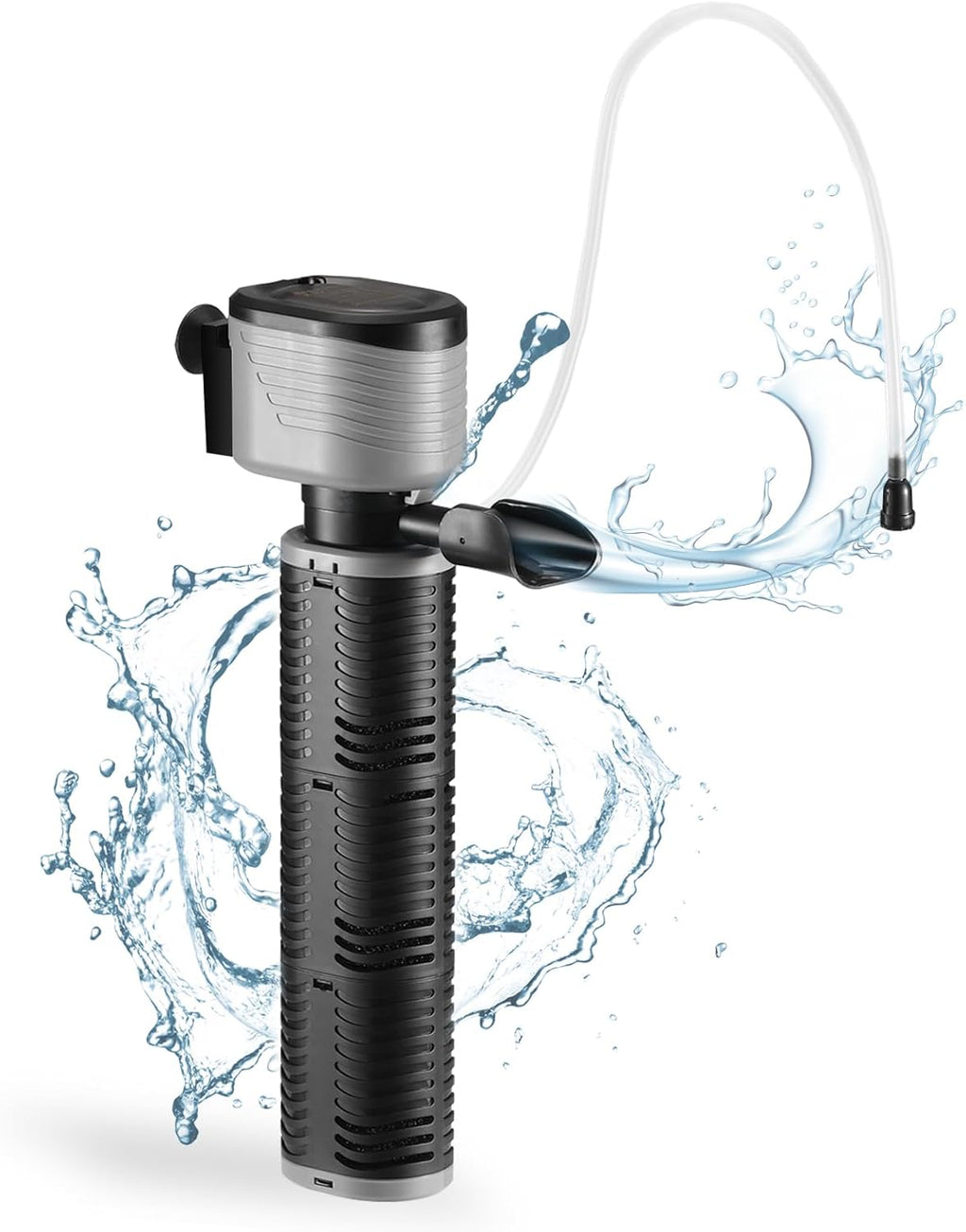 XpertMatic 45W Aquarium Filter, Submersible Fish Tank Filter Water Pump for Up to 220 Gallon Fish Tank, 3 Stages 792 GPH Biochemical Sponge Filter, for Aquarium Filtration/Oxygenation, SainSmart