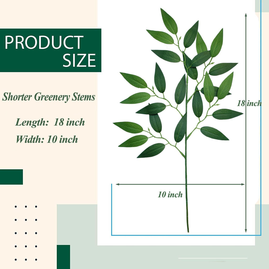 60Pcs Italian Ruscus Greenery Stems 18" Artificial Silk Greenery Leaves for DIY Bouquet Filler Table Centerpieces Home Indoor Decor