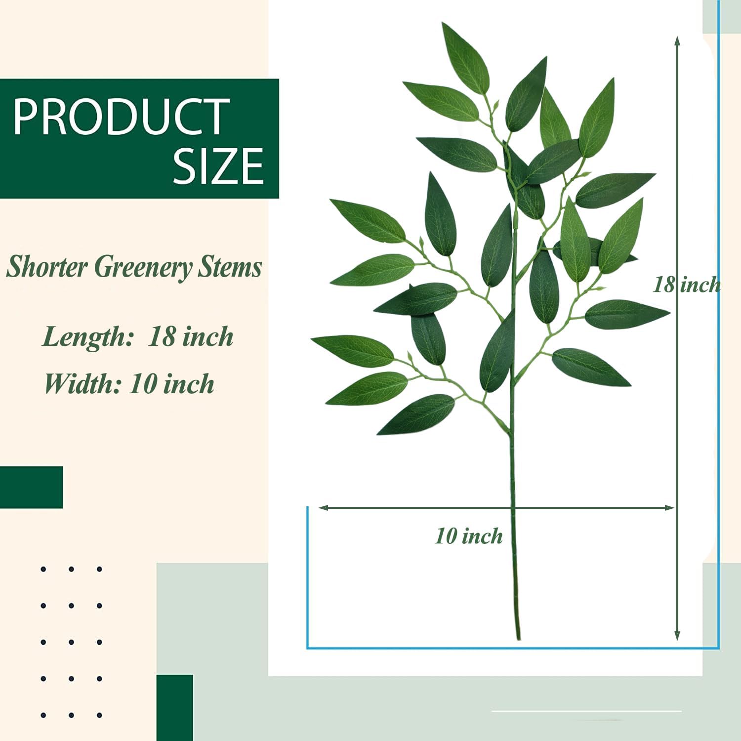 20Pcs Italian Ruscus Greenery Stems 18" Artificial Silk Greenery Leaves for DIY Bouquet Filler Table Centerpieces Home Indoor Decor