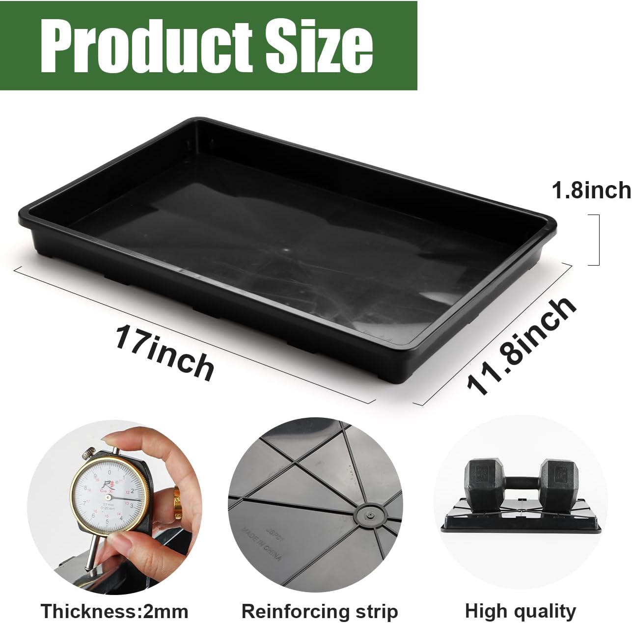 24 Cell Nursery Pots Trays (17"x11"x2") with Plastic Flat Seed Starter Trays, Durable Carrying Seedling Starter Tray, Reusable Planting Tray for Holding 2.7 inch Nursery Pots, 3 Sets Combo
