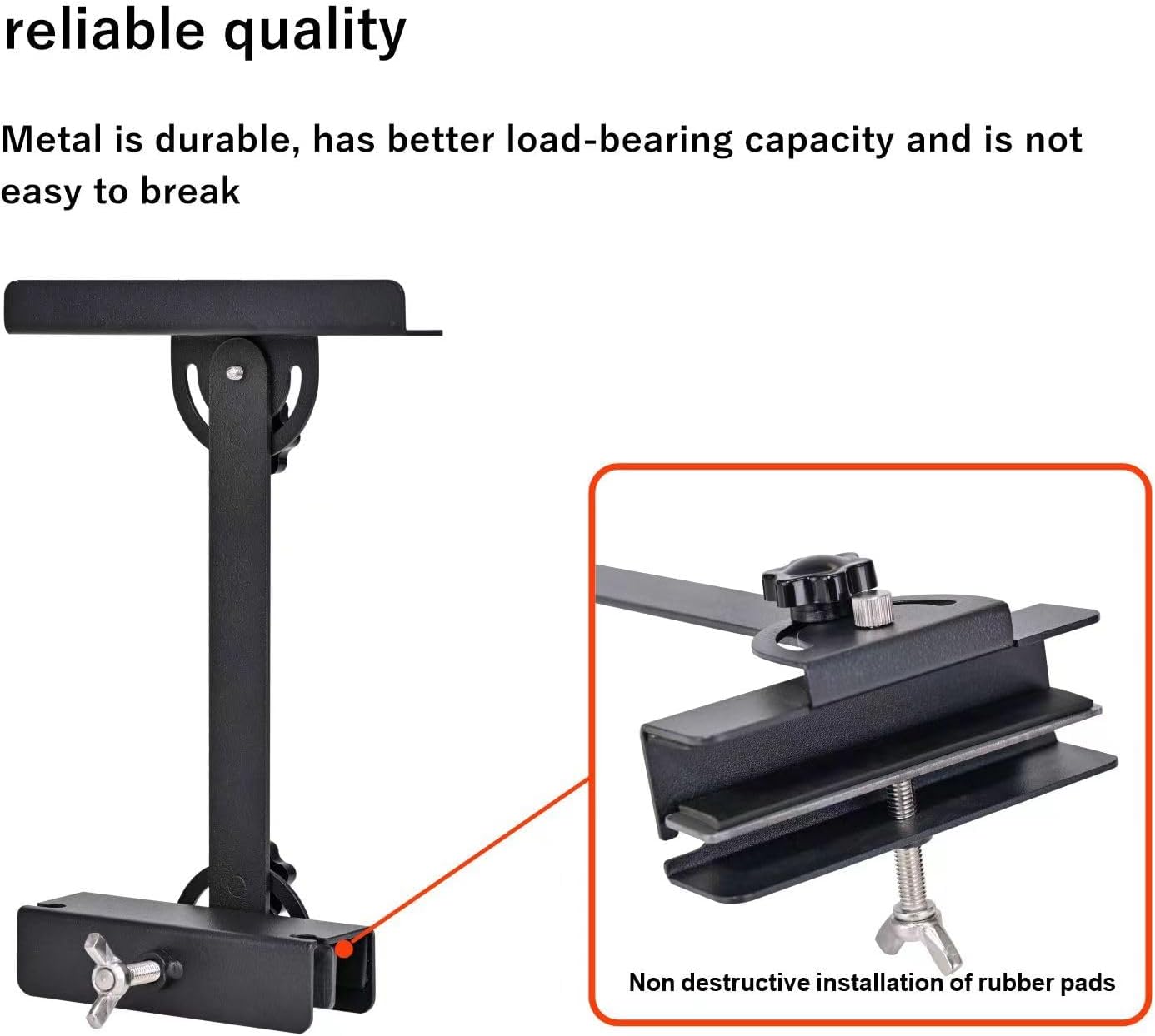 Aquarium Light Riser (2pcs) - for Straight-Edge Lidless Tanks, Max 1.18" Glass+Trim, Fits ≤4.9" Wide Lights, 0-6.5" Height Adjustable