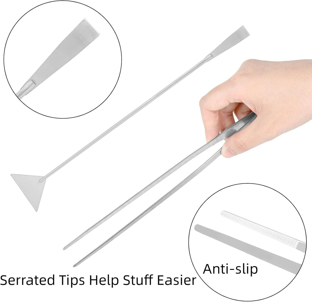 Aquarium Aquascaping Tool Stainless Steel Aquascape Tools Kit 4 in 1 Anti-Rust Fish Tank Starter Kit with Tweezers Scissors Spatula for Aquarium Plants (Silver)