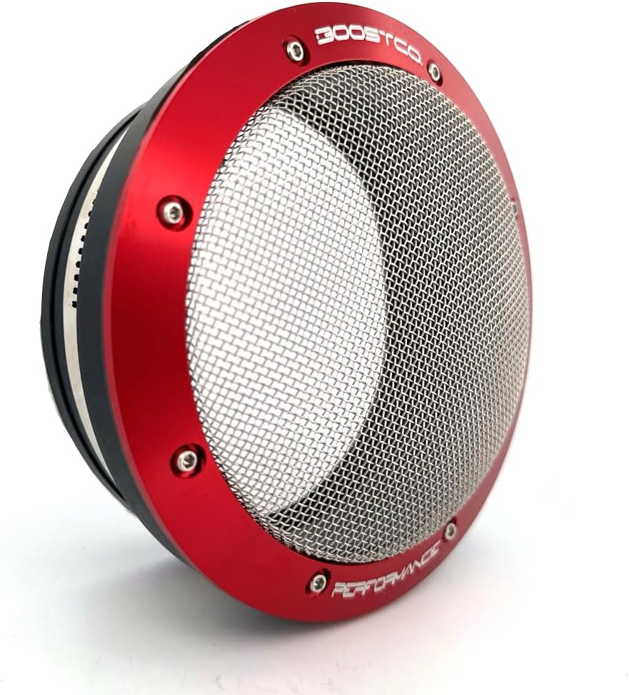 4" Turbo Inlet Screen – High Flow Stainless Mesh Filter – Cone Filter Replacement for Tight Bays & Race Builds – Street Version (4 inch, Red)