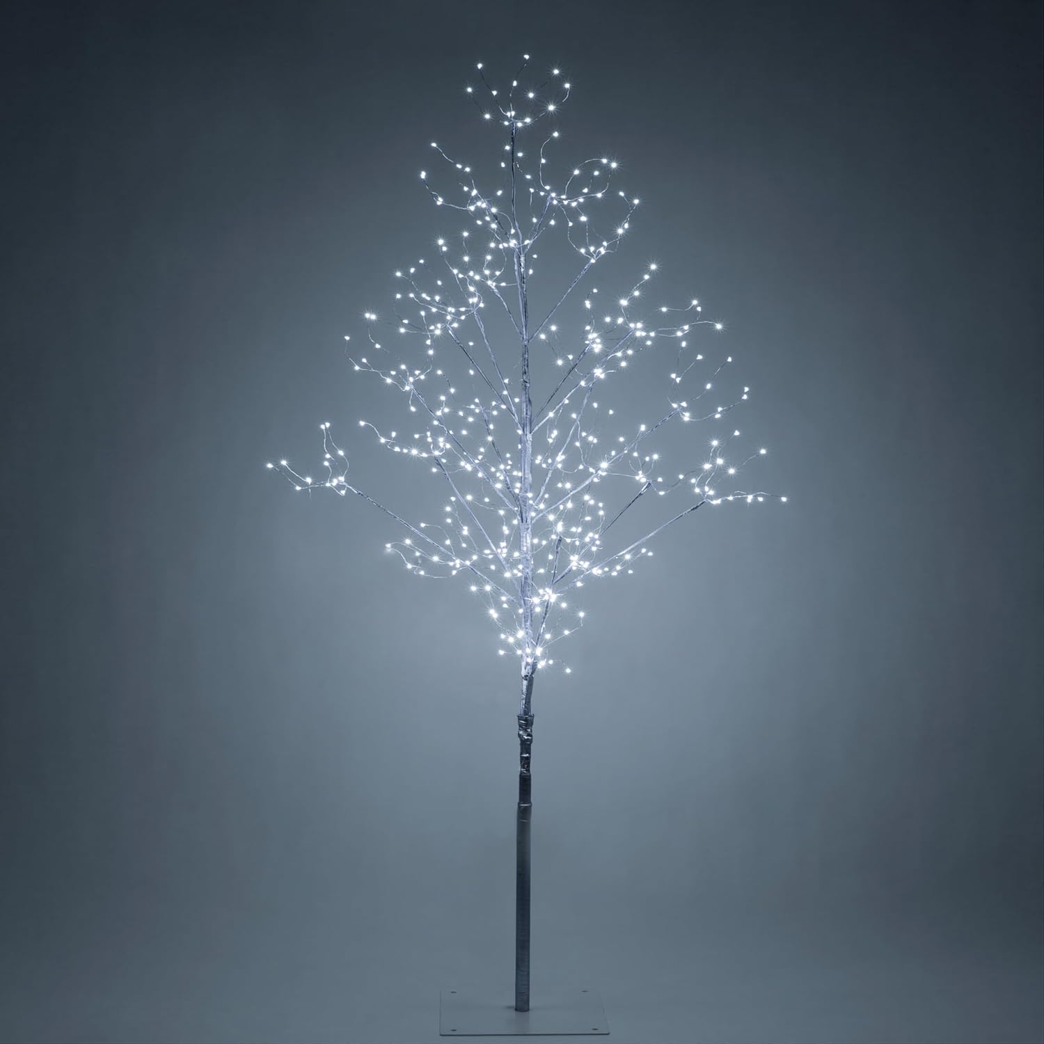 4 Ft Silver Fairy Light Tree Artificial Tree Bedrom Décor Indoor Tree, 390 Cool White LED Lights