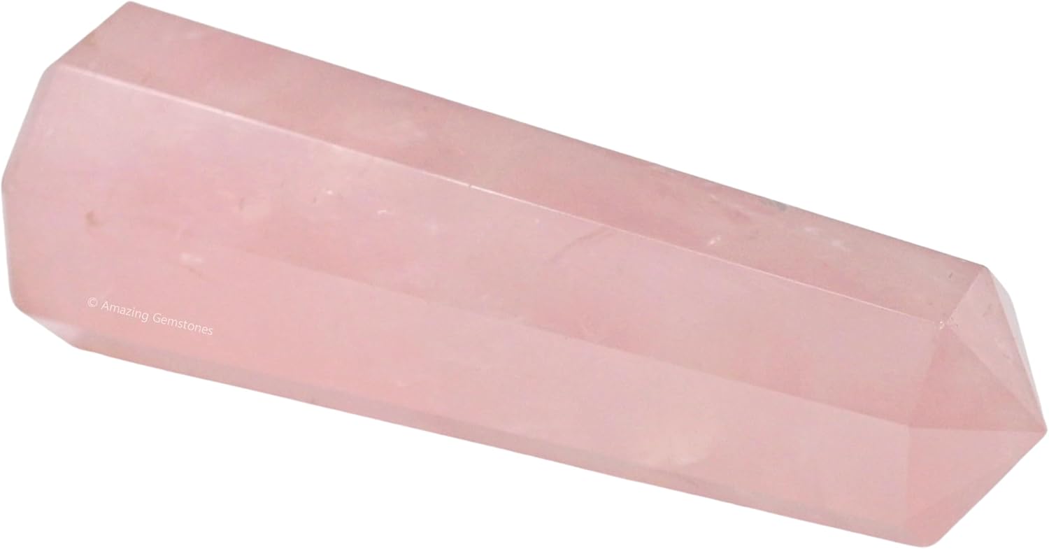 Amazing Gemstone Star Rose Quartz Crystal Towers - Natural Healing Crystal Point Obelisk for Reiki Healing and Crystal Grid (3 Inch)
