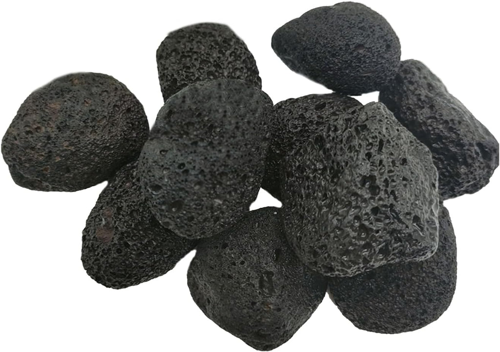 Tfwadmx 10 Pack Aquarium Black Lava Rock Fish Tank Volcanic Pumice Stones for Fish Shrimp Betta(1.18''-1.96'')