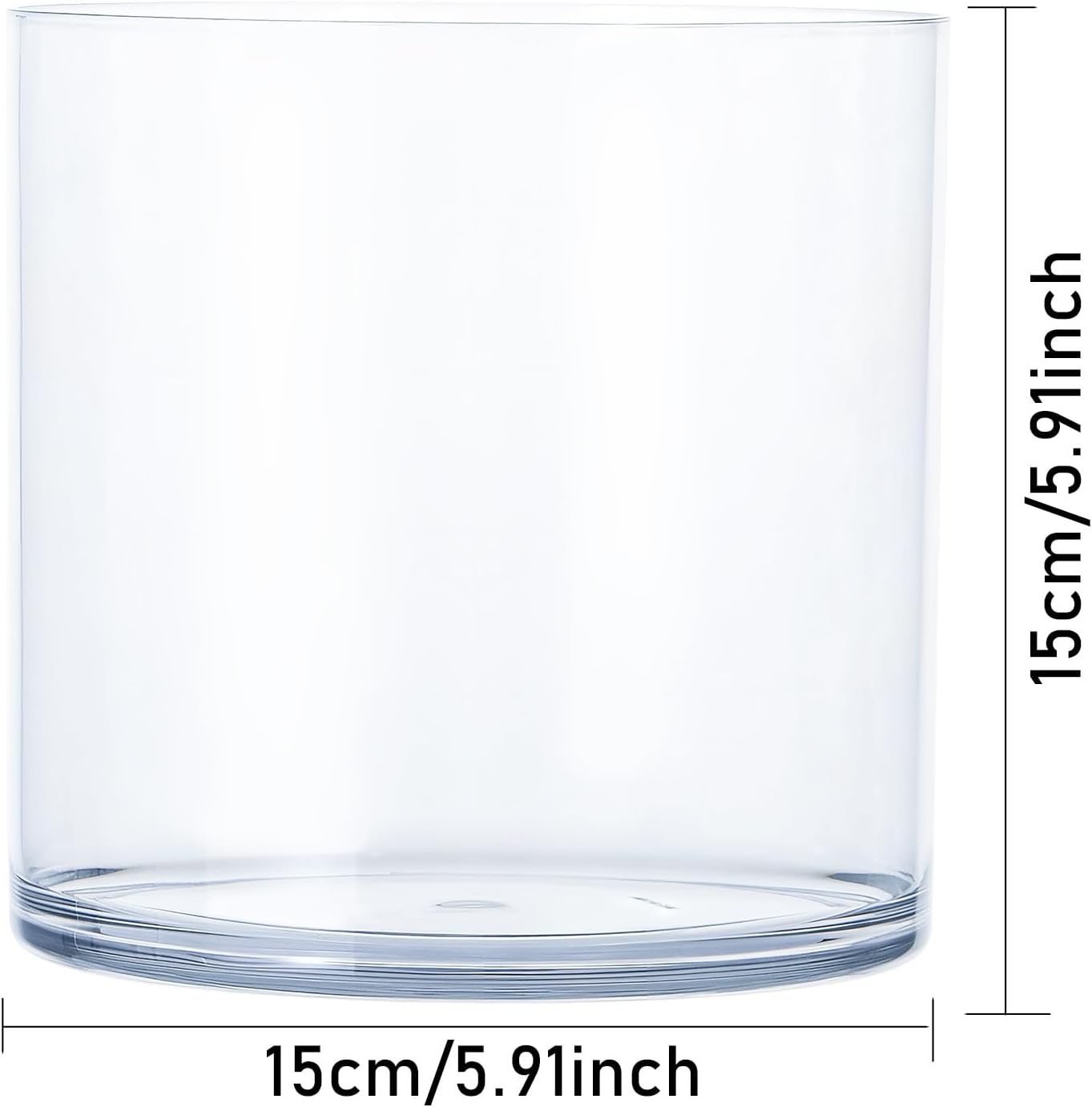 3 Pack Clear Acrylic Vase for Centerpieces 5.9x5.9 Inch Cylinder Wide Mouth Vase for Flowers, Home Decorative, Office, Wedding Party