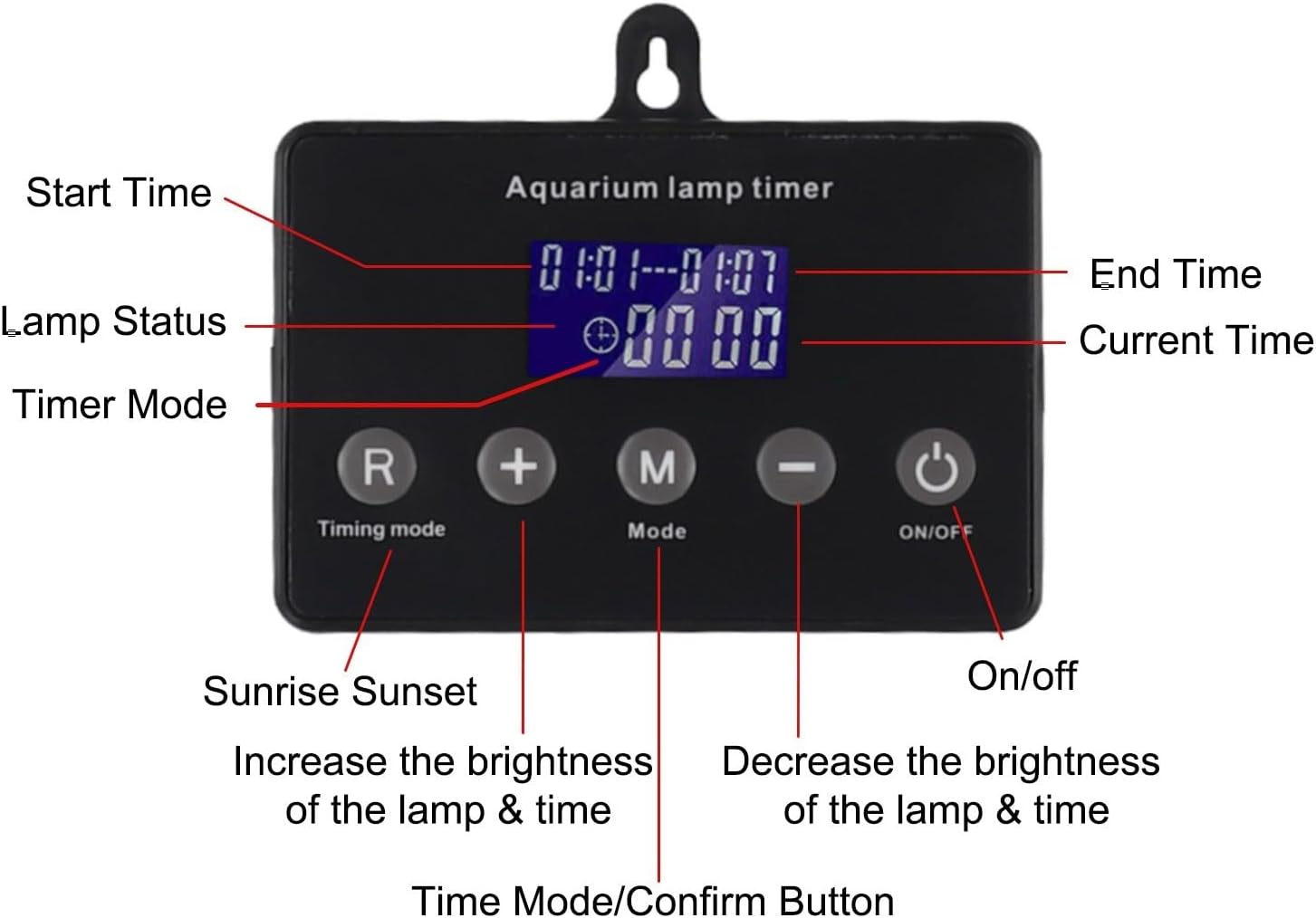 Aquarium Light Timer Dimmer Lighting Timer Controller Adjustment Fish Tank Aquarium Controller