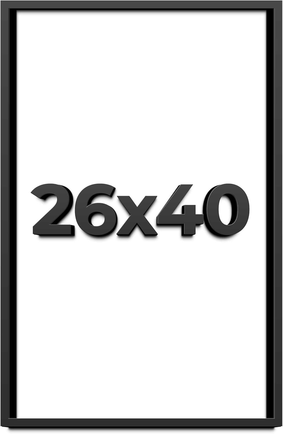 26x40 Shadow Box Frame Black | 1 Inch Deep Solid Wood Shadowbox Display Frame | UV Resistant Acrylic Plexiglass, Acid Free Backing, and Hanging Hardware | Dugan Picture Frame Style