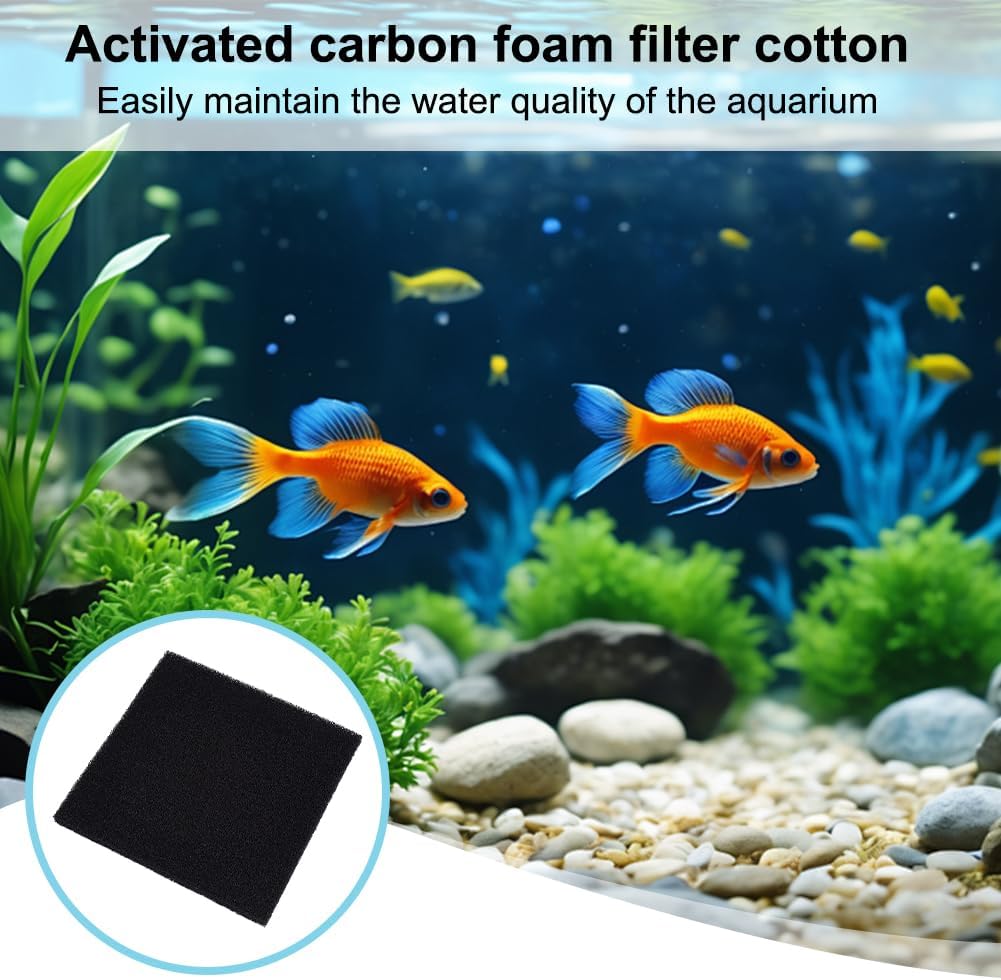OLYCRAFT 4Pcs 25 PPI Aquarium Bio Sponge Filter Media Pad 9x9 Inch Filter Foam Sponge Pads Aquarium Dual Filtration Pad Cut-to-Size Foam for Aquarium Fish Tank Pond Filters Sumps Reef Canister