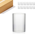 WGVI Hurricane Candle Holder Sleeve, Wide 5.5", Height 8", Clear Glass Cylinder Candleholder, Chimney Tube, Open Ended Candle Shade, 12 Pieces Bulk
