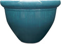 The HC Companies Pizzazz Decorative Round Flower Pots w/Ceramic Look - UV-Resistant Decorative Pot for Outdoor & Indoor Plant Pots - Modern Planter for Flower, Herbs (12” Blue Drip, Pack of 1)