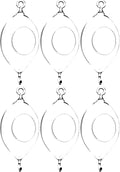 WGV Hanging Terrarium, Width 3.5", Height 7", Oblong, Double Hook, DIY Air Succulent Planter, Clear Glass Vase Orb, Candle Holder for Windowsill Outdoor Garden Decor, 6 Pieces Bulk