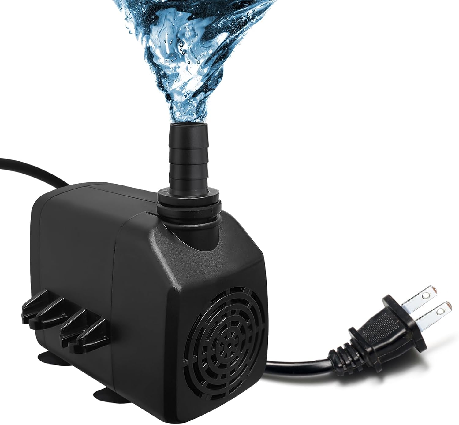 Submersible Water Pump, 400GPH 19W 1000L/H Flow with 6.5ft High Lift for Aquariums, Fish Tanks, Ponds, Hydroponics, and Statuary - Black