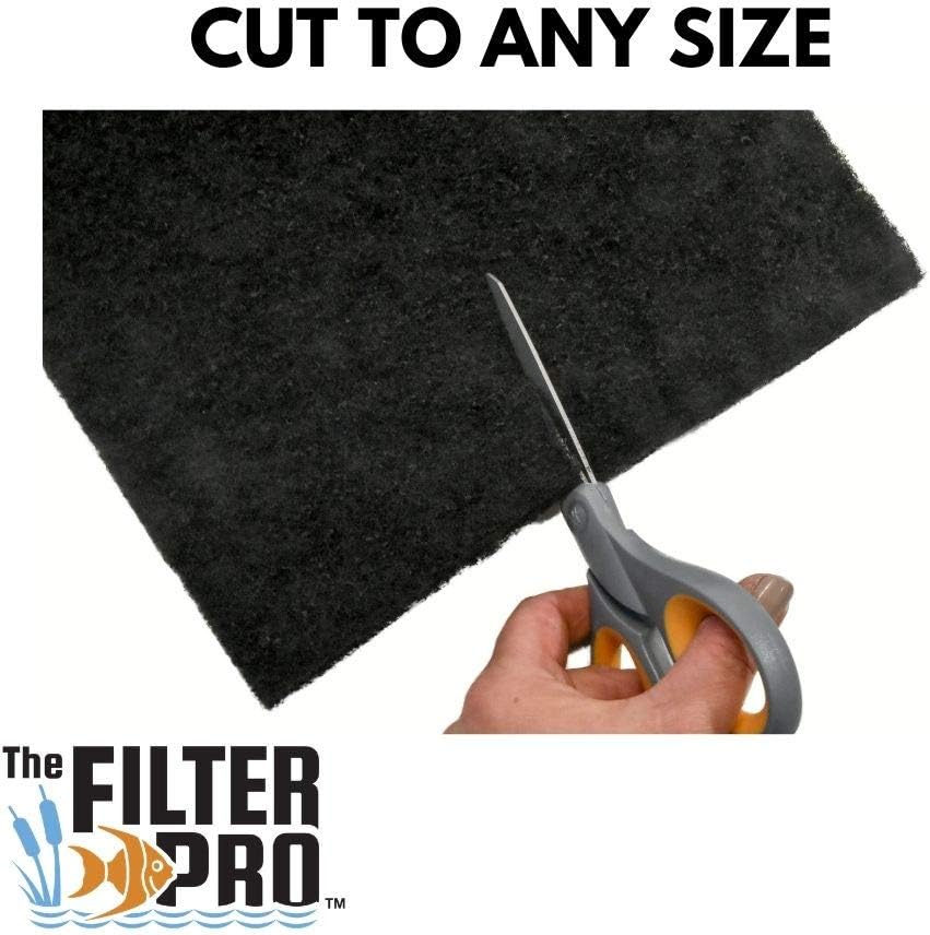 Carbon Fine Filter Media, 3/8" Thick, 12" x 12" Pads, 2 Pack, Perfect for Aquariums, Ponds or Water Gardens, Made in USA