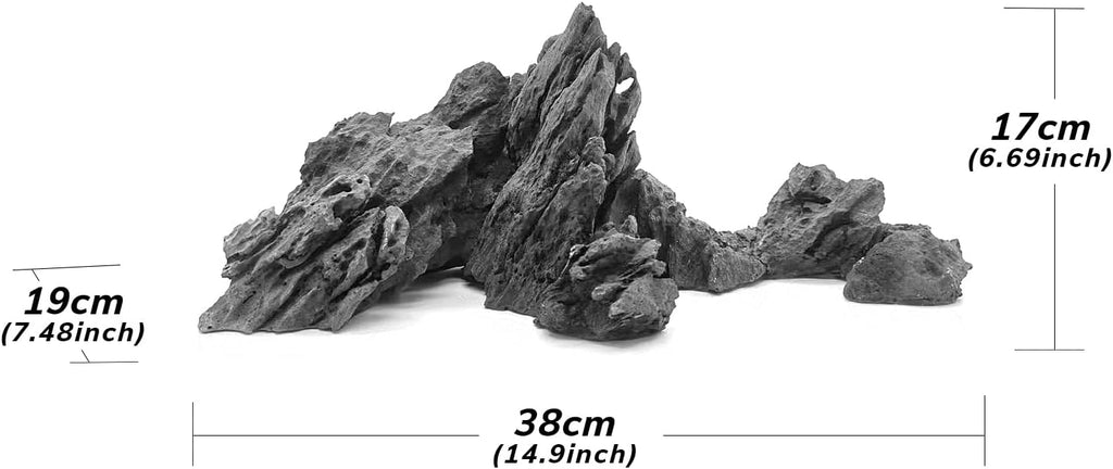 FZONE Resin Seiryu Stone Model Ph-Neutral Aquarium Rocks for aquascaping,Hardscape