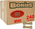 Bonies Natural Hip & Joint Formula Minis-Sized Single Bone, Glucosamine & Omega Fatty Acids, Fresh Breath, Clean Teeth, Low Calories, Chicken Flavor, MINI Dogs, 240 Bones