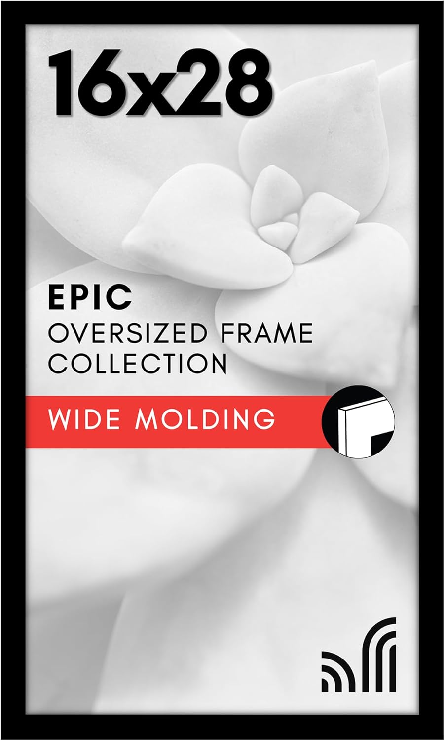 Americanflat 16x28 Picture Frame with Polished Plexiglass - Black Picture Frame - Wide Photo Frames Made of Engineered Wood for Vertical or Horizontal Wall Display - Epic Collection - Black