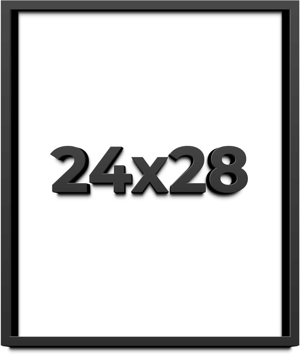 24x28 Shadow Box Frame Black | 1 Inch Deep Solid Wood Shadowbox Display Frame | UV Resistant Acrylic Plexiglass, Acid Free Backing, and Hanging Hardware | Dugan Picture Frame Style