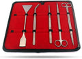 5pcs Long Aquarium Aquascaping Kit,Stainless Steel Tank Aquatic Plant Tongs Scissors Tweezers Spatula Tools for Fish Tank Plants with Case