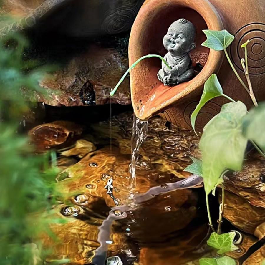 livelyfish Mini Fishing Boy Statue Fisherman Figurine for Fairy Garden Aquarium Pond Bonsai Fish Tank Accessories Decoration, A
