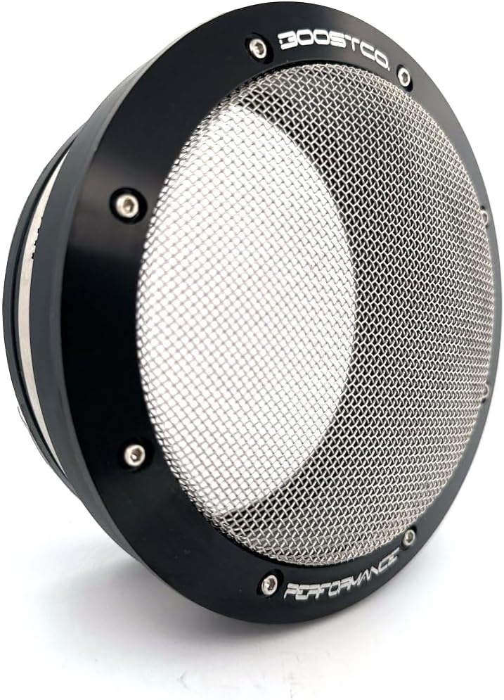 4" Turbo Inlet Screen – High Flow Stainless Mesh Filter – Cone Filter Replacement for Tight Bays & Race Builds – Street Version (Black, 4 inch Inlet)