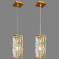 Gold Pendant Lighting Modern Pendant Light, Mini Crystal Chandeliers,Adjustable Pendant Light Fixture for Kitchen Island Dinning Room Bedroom (2 Pack)…