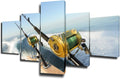 Art Work for Home Walls Fishing Reels and Rods Wall Art 5 Panel Premium Quality Prints Pictures Giclee Ocean Canvas Paintings for Living Room Wooden Framed Gallery-Wrapped Ready to Hang(50''Wx24''H)