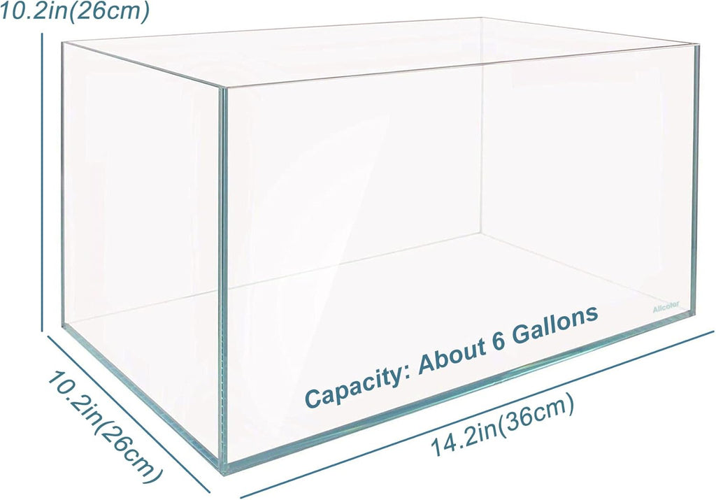 Ultra Clear Rimless Aquarium Tank 6-60 gallons Low Iron Glass (6Gal)