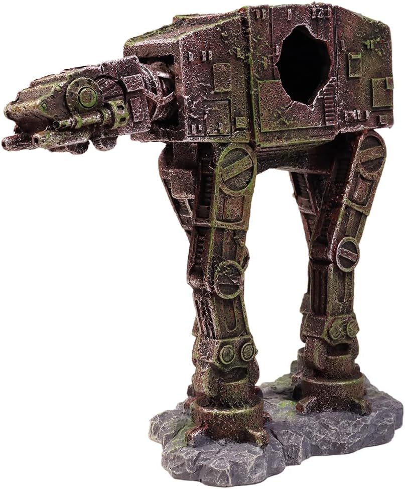 Fish Tank Decorations at-at of Star Wars Aquarium Decorations Betta Fish Tank Accessories for Sleep Rest Hide and Play (M)