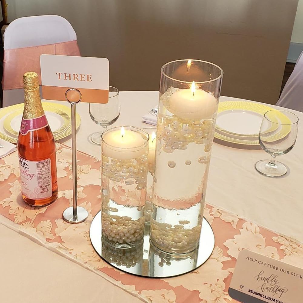 WGVI Quality Thick Weighted Tall Clear Cylinder Glass Vase, 3" W x 16" H, Flower Arrangement Candle Holder Floral Container Wedding Centerpieces Home Decor Bulk Wholesale, 12 Pieces