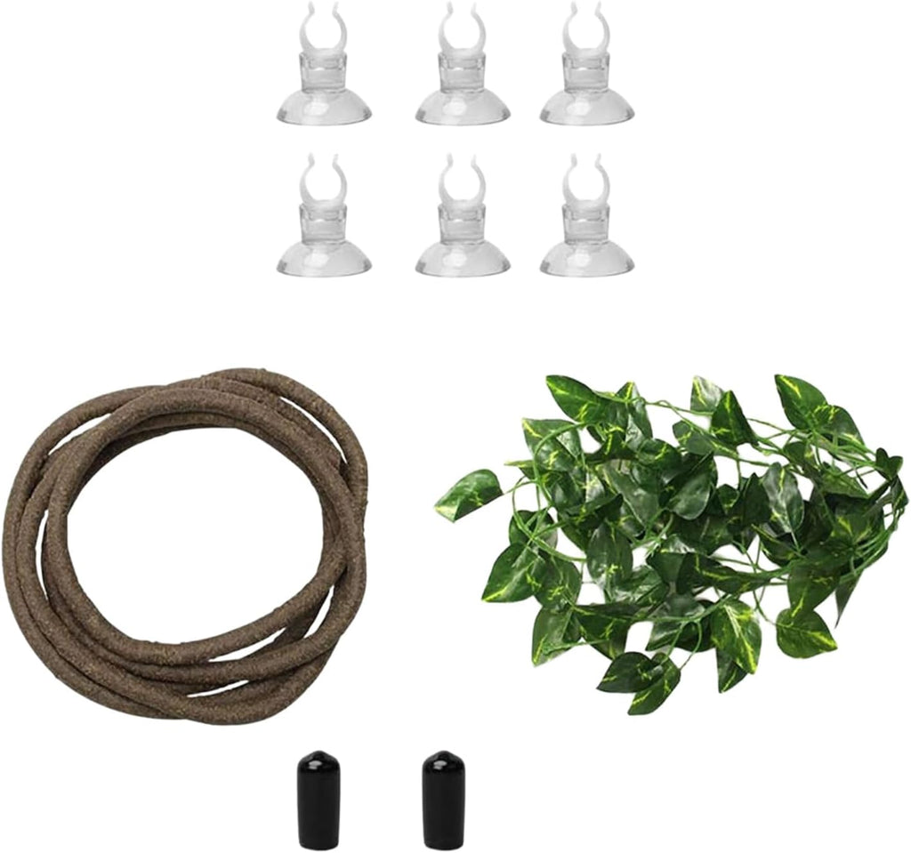 Realistic Artificial Terrariums Plant Vine for Reptiles Habitat Decoration Climbing Plant Set for Fishtanks Landscape