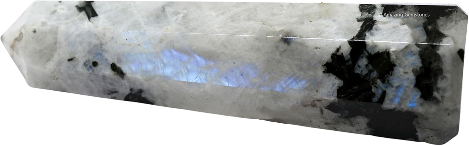 Amazing Gemstone Rainbow Moonstone Crystal Towers - Natural Healing Crystal Point Obelisk for Reiki Healing and Crystal Grid (3 Inch to 4 Inch)