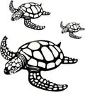 MVTDONT Sea Turtle Wall Decor Set of 3 - Metal Ocean-Themed Art with Hollow Shell Designs for Beach House, Bathroom, Nursery, Living Room Wall Hanging Décor