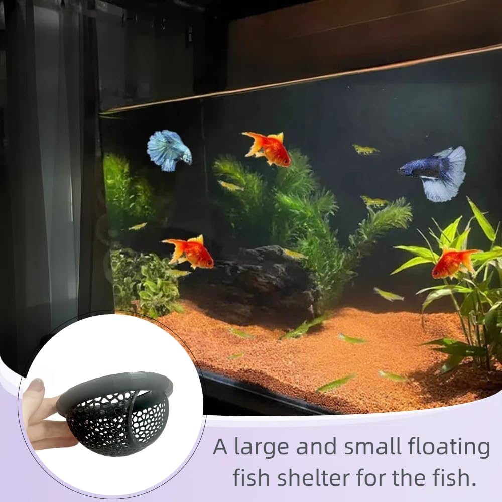 Laoha 2 PCS Floating Betta Hammock & Shrimp Shelter – 3D Printed Aquarium Decor with Feeding Ring, Safe Resting Spot for Betta Fish, Shrimp and Small Fish
