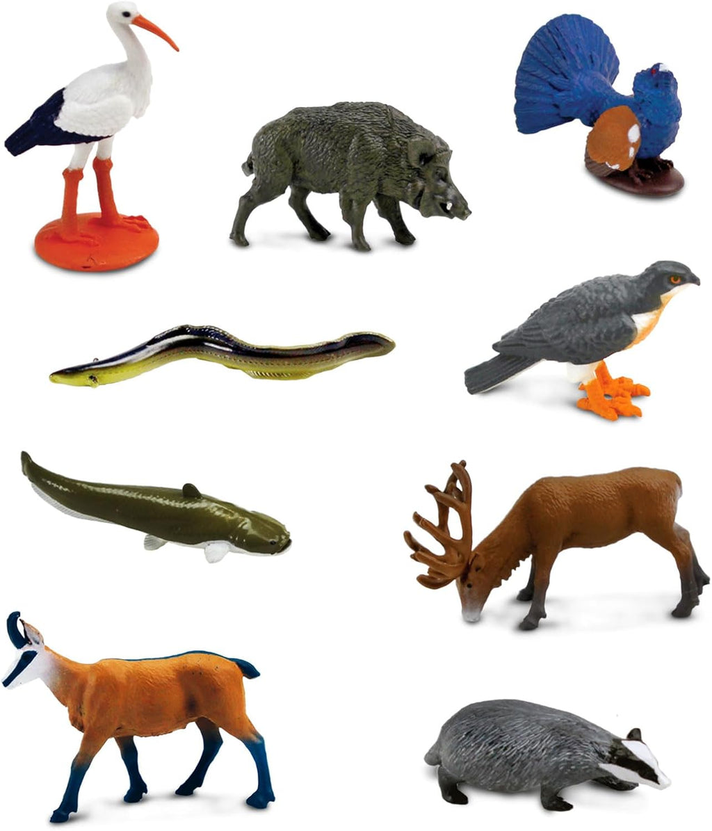 Safari Ltd. Set of 9 European Animal Toy Figures | TOOB Collection | Non-Toxic and BPA Free | Toy Animals | Suitable for Ages 3 and Up