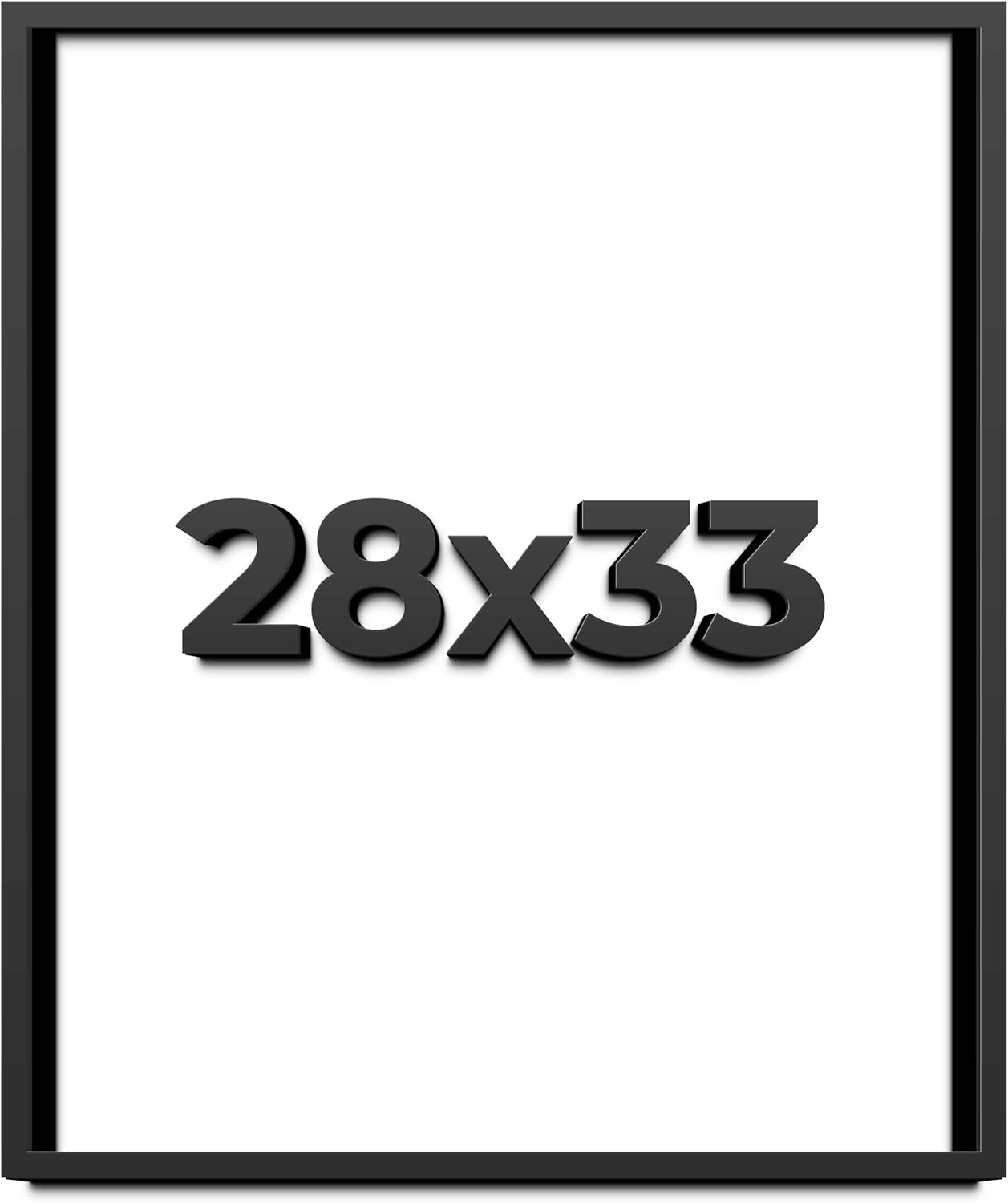 28x33 Shadow Box Frame Black | 1 Inch Deep Solid Wood Shadowbox Display Frame | UV Resistant Acrylic Plexiglass, Acid Free Backing, and Hanging Hardware | Dugan Picture Frame Style