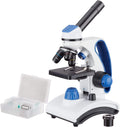 AmScope M162C-2L-PB10 40X-1000X Dual Light Glass Lens Metal Frame Student Microscope + Slides