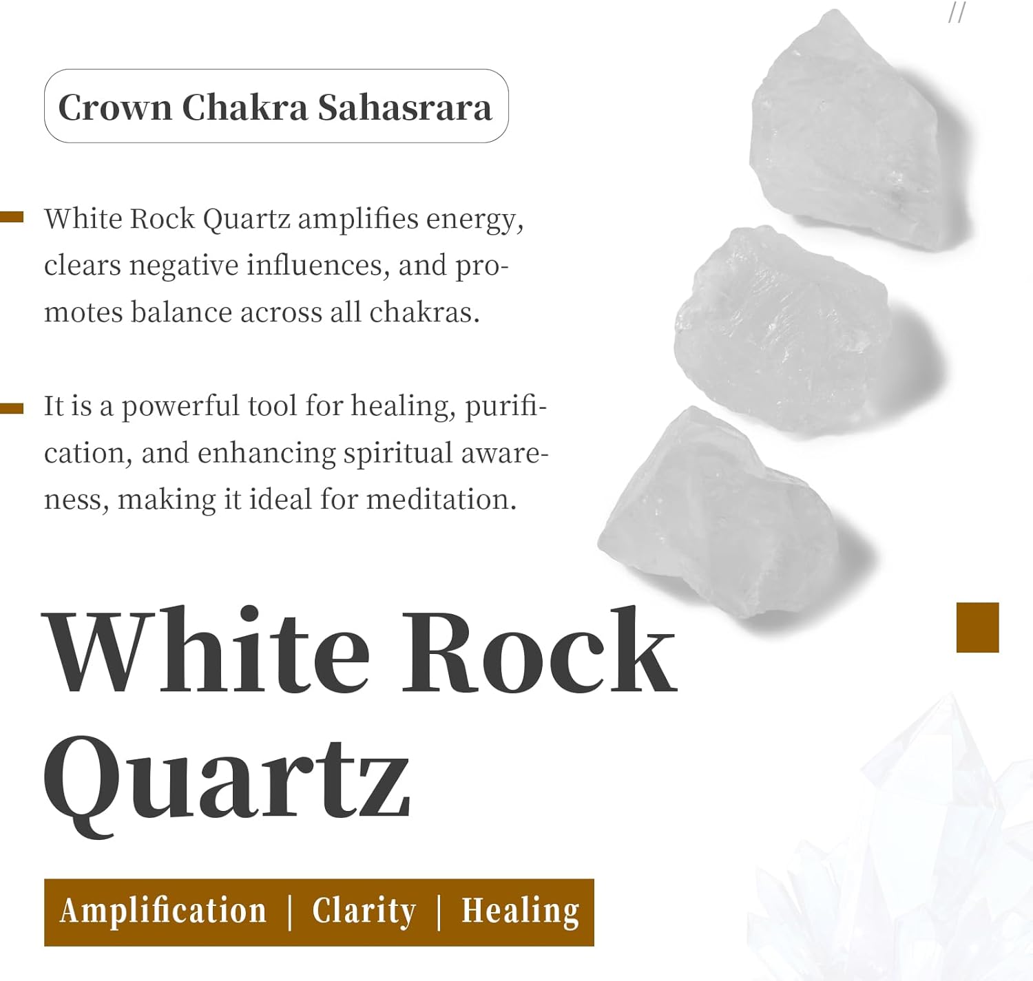 SUNYIK Rock Quartz Tumbled Chips Stone Crushed Crystal Quartz Pieces Irregular Shaped Stones 1pound(about 460 gram)