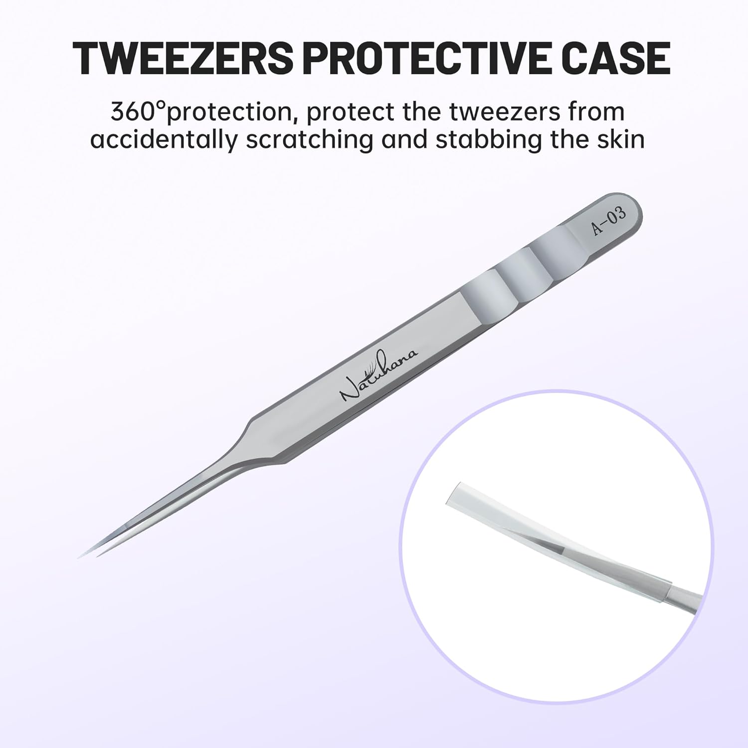 High Precision Lash Tweezers for Individual and Volume Eyelash Extensions Premium Stainless Steel Curved Fiber Tip Professional Isolation Tweezer