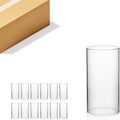 WGVI Hurricane Candle Holder Sleeve, Wide 4", Height 8", Clear Glass Cylinder Candleholder, Chimney Tube, Open Ended Candle Shade, 12 Pieces Bulk