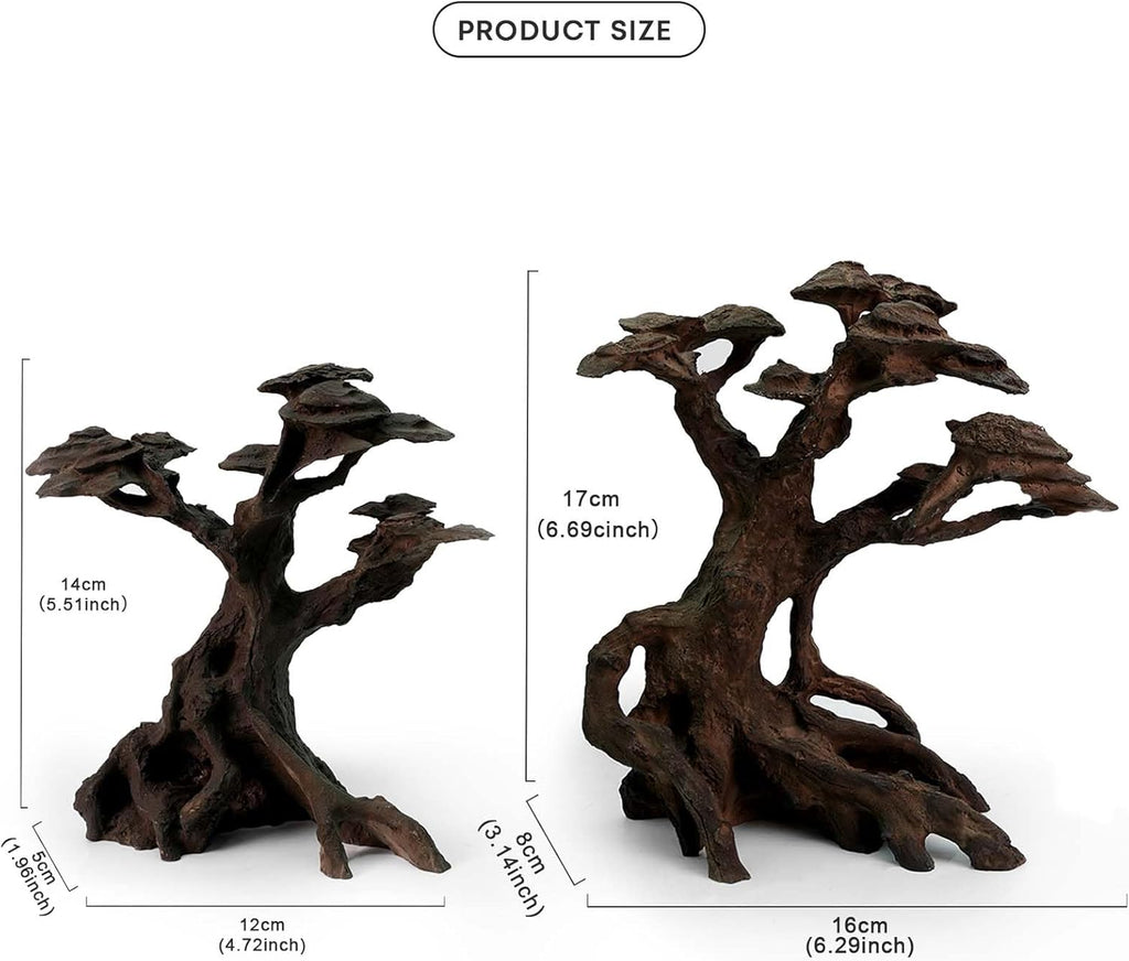 FZONE Resin Aquarium Driftwood, Aquarium Tree Decoration for Nano Aquascaping and Hardscape