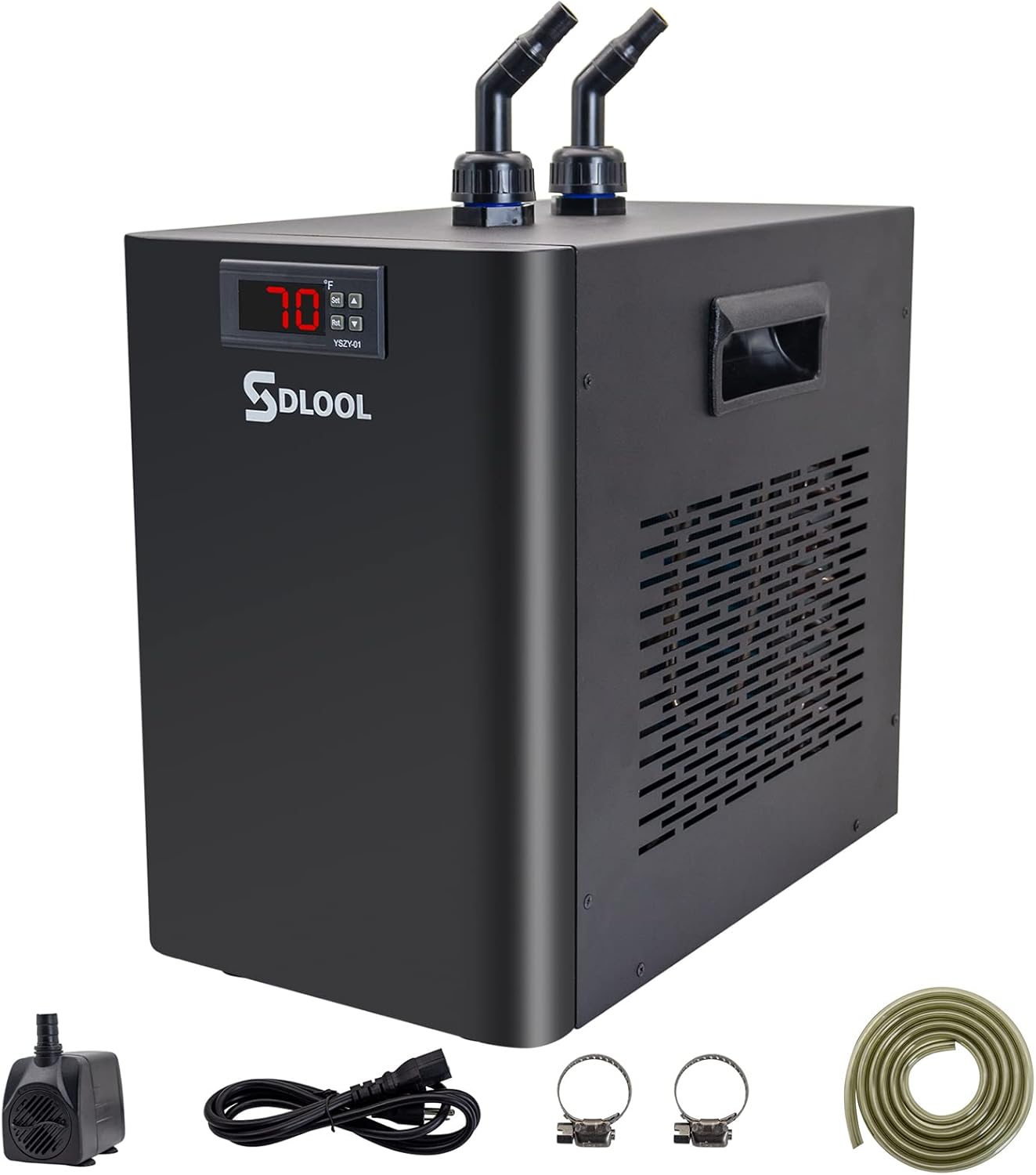 Aquarium Chiller 42gal, 1/10 HP Water Chiller 160L Fish Tank Hydroponics Cooling System with Quiet Design Refrigeration Compressor for Water Weeds Axolotl Jellyfish Coral Shrimp