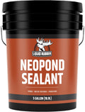 Liquid Rubber NeoPond Waterproof Pond Sealant - Fish and Plant Safe Waterproofing Membrane Sealer for Ponds and Water Features, Black, 5 Gallon